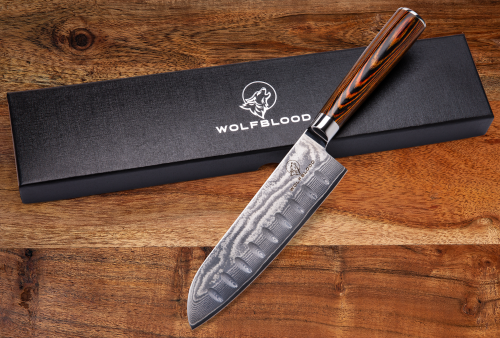 Wolfblood Zeuß Santoku Damastmesser Küchenmesser LH Lifestyle Kochmesser